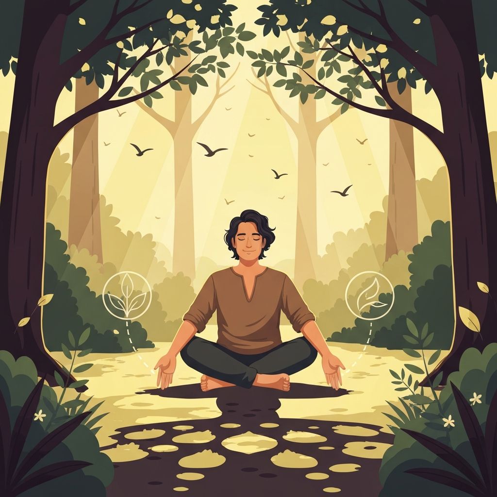 Holistic wellness scene with balance and nature